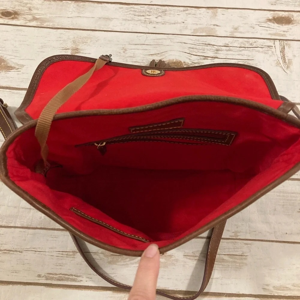 Dooney & Bourke Florentine Leather Large Dottie Crossbody Chestnut/Brown - Picture 10 of 16